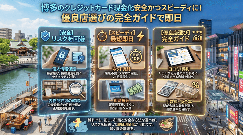博多クレジットカード現金化安全かつスピーディに！優良店選びの完全ガイドで即日