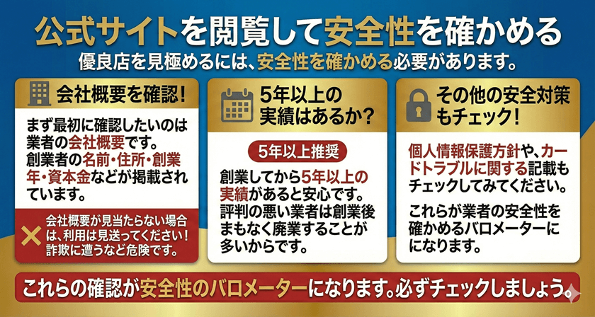 公式サイトを閲覧して安全性を確かめる