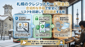 札幌のクレジットカード現金化合法的な手段で安全に！リスクを回避して即日調達する技