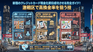 新宿クレジットカード現金化即日成功させる完全ガイド！激戦区で高換金率を狙う技