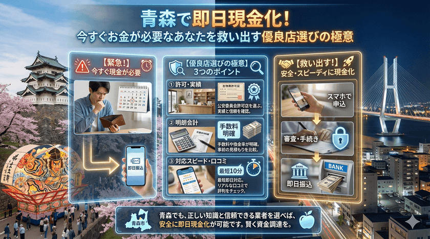 青森で即日現金化！今すぐお金が必要なあなたを救い出す優良店選びの極意