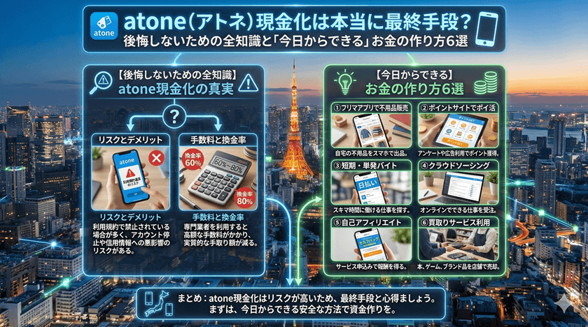 atone現金化は本当に最終手段？後悔しないための全知識と「今日からできる」お金の作り方6選