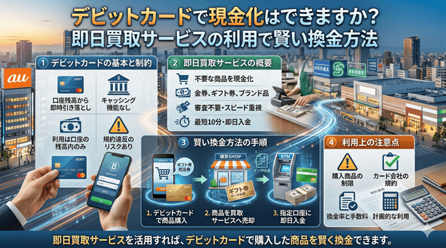 デビットカードで現金化はできますか？即日買取サービスの利用で賢い換金方法