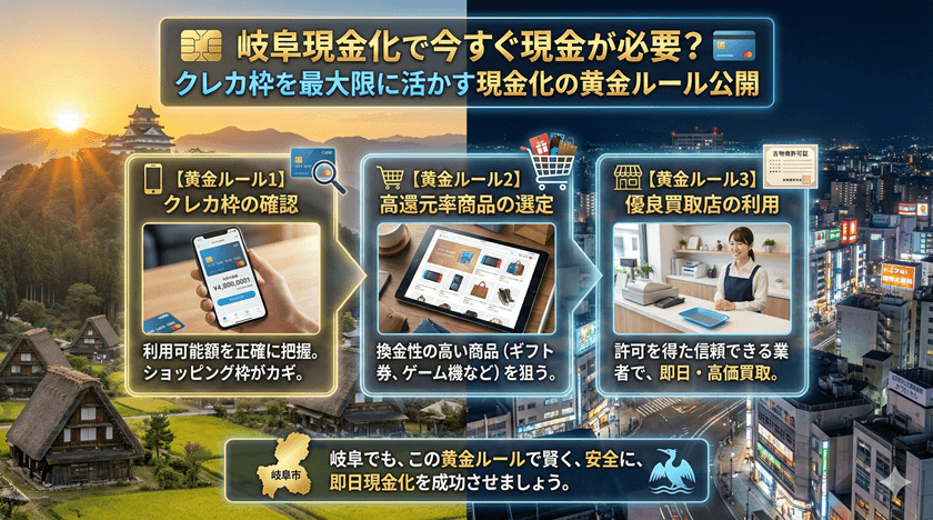 岐阜現金化で今すぐ現金が必要？クレカ枠を最大限に活かす現金化の黄金ルール公開