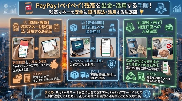 PayPay残高は現金化できる？種類ごとの方法と即日手順を解説