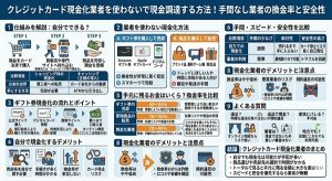 クレジットカード現金化業者を使わないで現金調達する方法。換金率と手間を比較